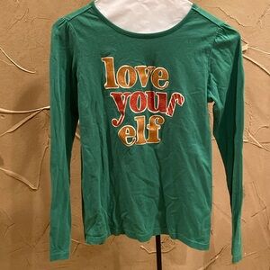 Crazy 8 Festive and sparkly “Love Your Elf” long sleeve top, girls size XL (14)